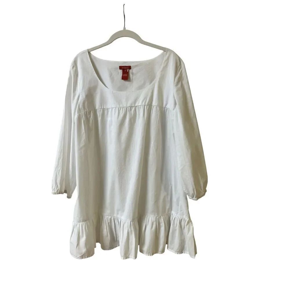 Sundance white boho prairie long tunic sz XL